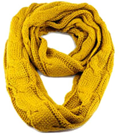 Yixda Damen Schals Herbst Winter Warm Loop Schlauchschal Strickschal (Gelb)