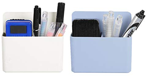 RUIXIB Magnetisch Whiteboard Halter aus Kunststoff, Magnet Aufbewahrungsbox Stiftaufbewahrung Whiteboard Stifthalter Zubehörhalter Organizer für Schule Zuhause Büro, 2 Packungen