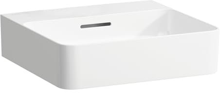 Laufen VAL Handwaschbecken, ohne Hahnloch, mit Überlauf, 450x420, weiß, Farbe: Weiss matt - H8152817571091