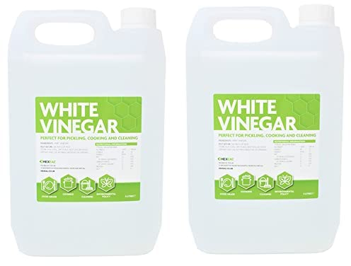 Hexeal White Vinegar 10L – 2 x 5L of Food Grade White Vinegar for Cooking, Cleaning, Pickling & Baking – Cleans Surfaces, Deodorises & Removes Grime