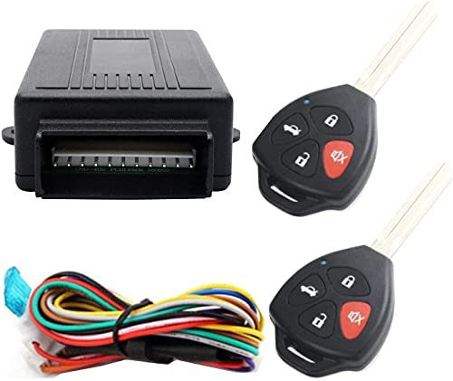Riloer Kit universale di chiusura centralizzata per porta auto con scatola di controllo + 2 telecomandi di ricambio per blocco centrale auto