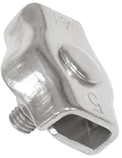 Amig - Lot de 2 serre-câbles plats simples en acier inoxydable Mod.30105 pour attacher cordes, câbles ou fils métalliques, boulons ou colliers réglables à écrous argentés, dimensions : Ø 3 mm