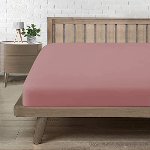 Spannbettlaken 140x200cm, Bettlaken 140x200 bis 30cm - Oeko-Tex Zertifiziert - Premium 100% Mikrofaser Weiches Spannbetttuch Leintuch Ganzjährig - Dunkles Pink