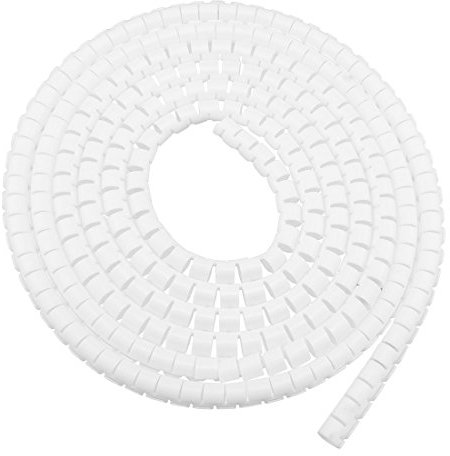 Ruilogod 10mm Flexible Spiralschlauch Kabel-Draht-Verpackungs-Computer verwaltet Cord Weiß 3Meter