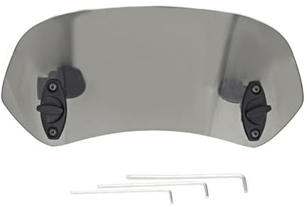 Jadeshay Motorrad Windschutzscheibe, 11in Breite Acryl Verstellbarer Clip auf Windschutzscheibe Windabweiser Motorrad Modifikation für Motorräderszubehör Gelbbraun