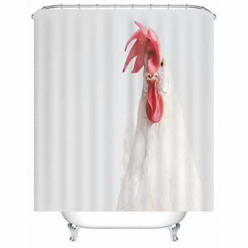 EHOMERY Tende Doccia Ad Ombrello Tenda Bagno con Anelli Pollo Tenda Doccia Ombrello Kit Tenda per Vasca da Bagno Polyester Bianco con 12 Anelli di Sospensione, 120X180Cm