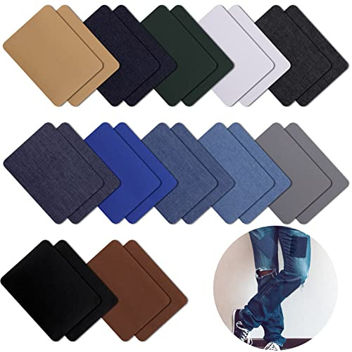 Svalor 24 Pcs Patch Thermocollant Vetement, 12 Couleur Patches à Repasser, Patchs Tissu Thermocollant Jean, 8 * 51CM Patchs pour la Réparation de Jeans et la Décoration de Trous de Vêtements