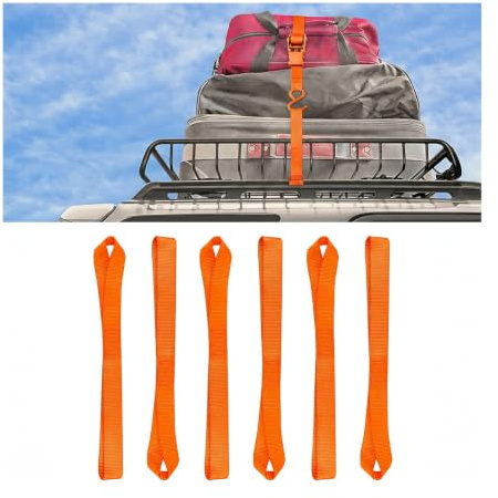 JNNJ 6 Stück Soft Loops Zurrgurte, Gurtschlaufen Motorradtransport Zurrschlaufe, Gurte für Sicheres und Sicheres Trailering von Motorrad Dirtbike ATV UTV(Orange)