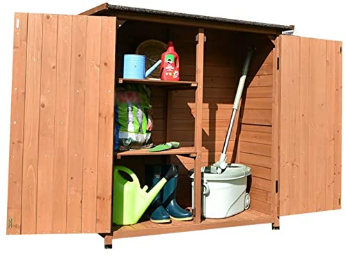 Dilatateur musculaire pectoral Abri de rangement extérieur en bois résistant aux intempéries, armoire de rangement pour outils de jardin avec toit en asphalte étanche, conteneur d'arrière-cour pour ja