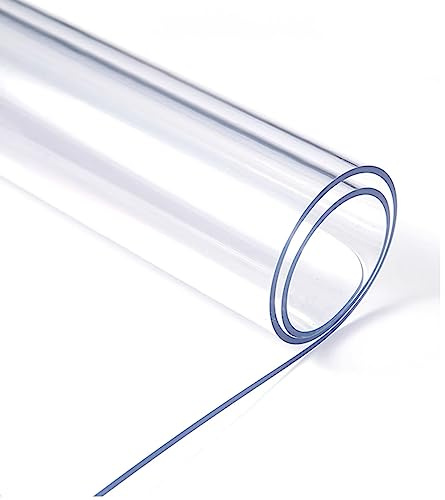 Transparenter Tischschutz, 1,0 mm Dick, Transparenter, Wasserdichter PVC-Tischdeckenschutz, Abwischbare Transparente Kunststoff-Tischdecke (50x100cm/20x39in)