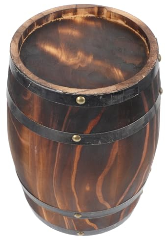 HOLIDYOYO Eichenfass Weinkübel Vintage Rotwein Lagerung Handgefertigter Whisky Für Bars Und Wohnräume Vielseitig Einsetzbar Als Tisch Oder Deko