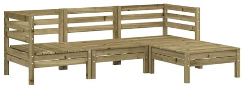 vidaXL Gartensofa 3-Sitzer, Outdoor Sofa mit Latten-Design, Gartencouch Modular, Gartenmöbel Gartengarnitur Sitzgruppe, Kiefernholz Imprägniert