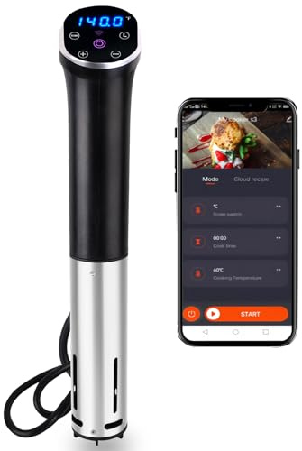 AUOMII - Wifi Sous Vide Machine, 1100W Sous Vide with Accurate Temperature and Timing, Ultra Quiet Stainless Steel Precision Immersion Circulator (Wifi)