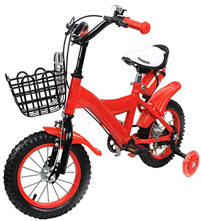 ieLsngai Kinderfahrrad, 12 Zoll Fahrrad Jungen Mädchen Kinderfahrrad, Fahrrad Jungen Mädchen Kinderfahrrad mit abnehmbaren Stützrädern