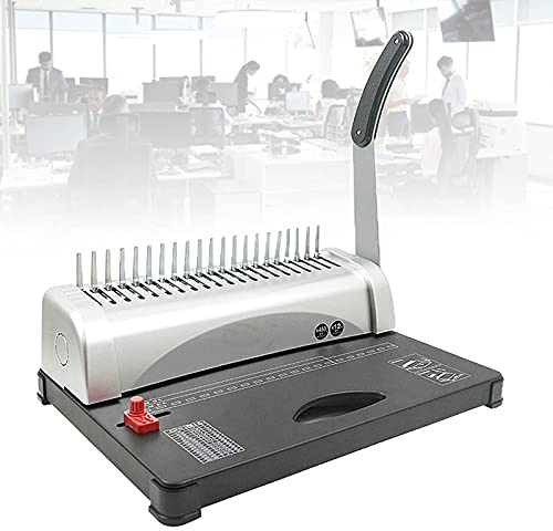 Generic Bürozubehör, 21-Loch-Drahtbindegerät A5/A4, manuelles Metallkammbindegerät mit Einzelbindung für 12 Seiten, Spiralbindegerät mit Einstellknopf