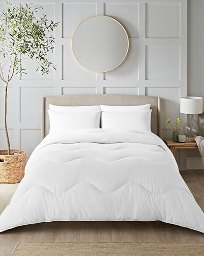 Night Lark Coverless Duvet and Pillowcase Set, Seersucker Collection – Coverless Duvet Super King Size 4.5 Tog Washable with Advanced Smartfil® Fibre, Hypoallergenic – Polar White, Super King Bed Size | Lightweight Superking Size Quilt 4.5 Tog, Summer Duvet with Pillowcase Set, Hypoallergenic & Machine Washable, Seersucker