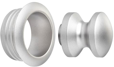 SOTECH Push-Lock Mini pomo Ø 16 mm aspecto acero inoxidable incl. roseta para puertas de 16 mm de grosor, pomo de mueble apto para cerradura mini