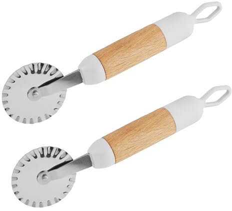 Ravioli Cutter - Stainless Steel Pasta Cutter Wheel - Fluted Ravioli and Pastry Wheel Cutter 2 Pcs - Ravioli Cutter Roller/Crimper for Dough, Pasta, Pierogis, Dumplings, Pizza