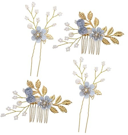 HONMEET 4stücke Braut Haarkämme Mit Blumen-design Elegante Haaraccessoires Für Hochzeiten Und Besondere Anlässe Charmante Frisuren Für Frauen Und Mädchen