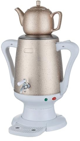Hervidor de Agua Doble con infusor, Capacidad para Tetera de 1 L y Tetera de 4 L, Apagado automático y protección contra ebullición en seco, para té Ruso y Turco