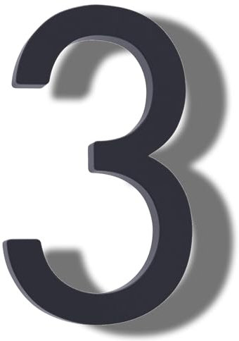 Black Self Adhesive House Numbers, 3 Inch Stick on Door Numbers Stickers for Front Door, Mailbox, Apartment Hotel, Durable and Easy to Install Door Number Stickers (Black) (3)