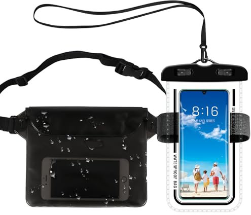 Wasserdichte Handyhülle Tasche, Wasserfester Bauchtasche Beutel Schutzhülle, Wasserdichte Handyhülle Beutel mit Band, Unterwasser Handytasche Bauchtasche, Bauchtasche Wassersport für Strand Schwimmen