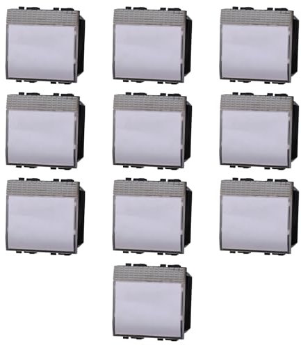 10 MODULI PULSANTE PORTANOME, GRIGIO, COMPATIBILE CON BTICINO LIVING, PULSANTE A 2 MODULI, CAMPANELLO, INGRESSO, MODULI E FRUTTI 100% COMPATIBILI, MATERIALI DI ALTA QUALITA'