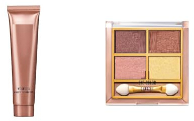 Lightweight Formula Weightless Mousse Radiant Foundation, Beige Vanilla, 6G & Eye Color Quarte.t Eye Shadow, Desert Rose, 7G,For All Skin Type