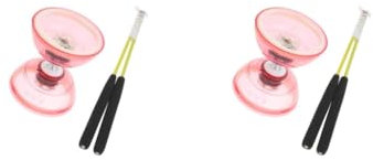 Juego de 2 luces de triple rodamiento para diábolo con cuerda de palillos de mano de alto rendimiento y malabares entretenidos rojo chino, 13 cm
