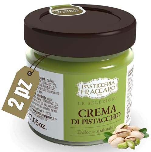 Crema Spalmabile al Pistacchio – Pasticceria Fraccaro 1932 | Dolce Crema al Pistacchio Artigianale, Ideale per Colazioni e Merende, 2 Confezioni da 200 g