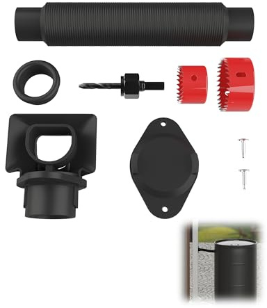 Rain Barrel Diverter Kit - Rain Barrel Downspout Diverter for Rectangular Downspouts, Easily Turn Plastic Containers into Rain Barrels, Easy Installation Without Dismantling (with Hole Saw Set)
