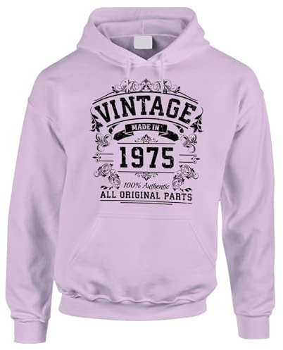 Bang Tidy Clothing 50th Birthday Gifts For Women, Born In 1975 Hoodie, Keepsake Present For Daughter Sister Best Friend Colleague, Hooded Sweatshirt For Her - ORIG LILAC-S