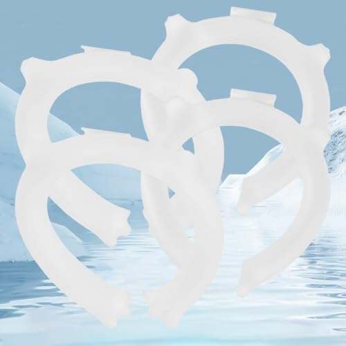 4 Pcs Ice Cooling Neck Ring, Instant Cooling Ice Collar, Reusable TPU Neck Cooler Ring for Heat Relief, Wearable Cooler for Summer, Outdoor Sports, Office, Daily Use for Adults & Kids (White)