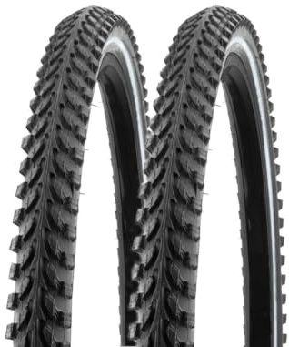 2 Stück Fahrradreifen 26 Zoll 26x1.95 schwarz K-898 50-559 MTB | mit Reflexstreifen, Mittelsteg