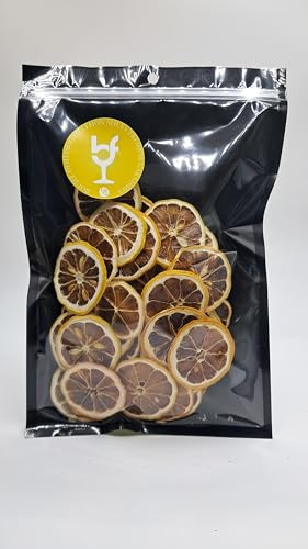 Boujee Fizz 17+ Piece Dried Lemon Slices – Dehydrated Lemon Wheels for Cocktails, Gin, Mocktails, Baking, Cake Decoration, Garnishing & Home Décor – Natural Citrus Fruit Garnish