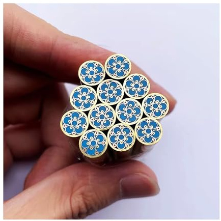 Remaches For Mango De Cuchillo De 8 Mm X 60 Mm, Alfileres De Mosaico Artístico Con Relleno De Resina De Colores For Decoración, Artesanía En Cuero. Aleación De Latón (1 Unidad).(Blue)