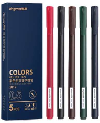 Zestivra Penne Da Scrittura Multicolori - Strumenti Per Disegnare Con 5, Flusso Di Inchiostro Uniforme, Kit Artistico Creativo, Set Di Cancelleria Divertente | Penne Per Notebook Luminose Set Di Inch