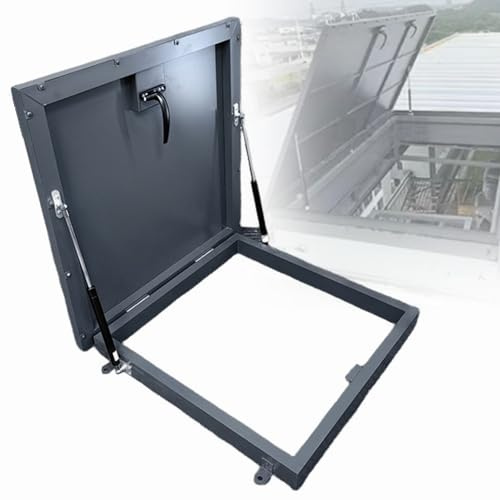 Basement Flat Roof Escape Hatch, Skylight Window Roof Hatch, with Gas Shock Strut & Handle, for Attic, Basement, Vault Cellar Stairs Outlet Lid 90X90CM