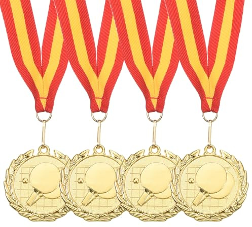 QUARKZMAN Tischtennis Medaillen Goldmedaillen Auszeichnung mit Halsbändern Metall Orden für Sportstag Oder Mini Olympiade Partygeschenk Team Sportwettbewerbe
