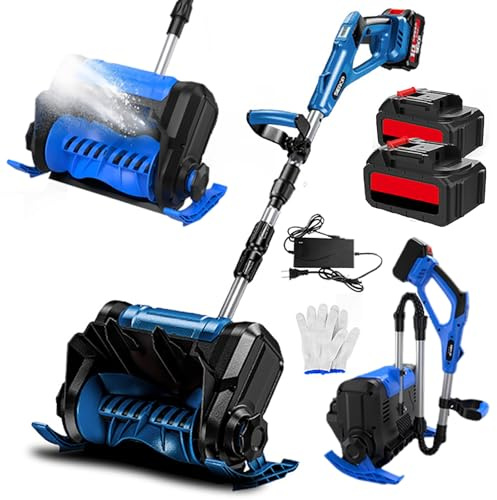 Machine à déneiger doublement Pliable 1200W, souffleuse à Neige rétractable avec Affichage numérique et Batterie 4500 mAh, Largeur de déneigement 30 cm, réglage de la Direction, Pelle à n 2 Batteries