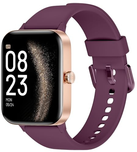 KIUVKAS Montre connectées Homme Femme,1.95 Touch Screen Smartwatch avec effectuer/répondre appels,Suivi de Fitness avec Pression artérielle et Moniteur de Sommeil,140+ Sport,IP68 pour Android iOS