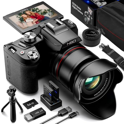 NBD Appareil Photo 8K 64MP, Autofocus, Zoom Optique 16X, Noir