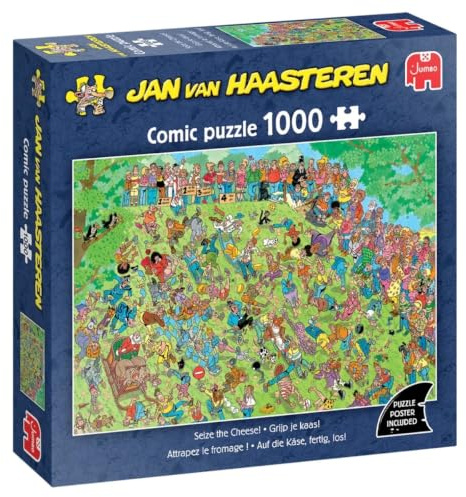 Jan Van Haasteren Seize the Cheese - 1000 Piece Adults Jigsaw Puzzle | Challenging, Brainteasing, Funny Jigsaw – Large FSC-Certified 1000 Pc Puzzle – Perfect Birthday & Christmas Gift – 68 x 49 cm