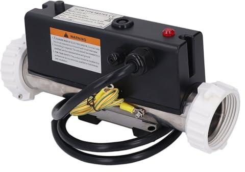 Phefop Riscaldatore per Piscina, Riscaldatore Elettrico per Vasca Idromassaggio con Controllo della Temperatura e Interruttore di Protezione per Alta Temperatura, per Vasca (2KW)