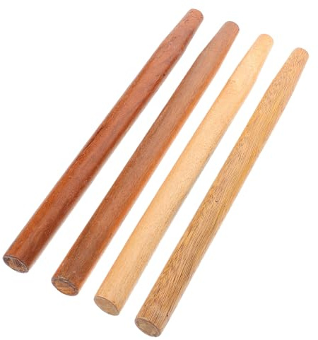 LALAFINA Hardwood Ergonomic Handles 4 Pcs 40Cm Long Wooden Replacement Handles for Garden Tools Including Shovels Hoes and Sickles with Comfortable Grip for Outdoor Work
