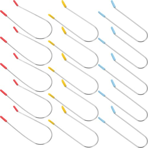 PAMINGONO Pinzas para Rodillos Eléctricos en Forma de U, Clips de Metal para Rulos de Permanente, 24 Piezas (8 Rojos 3.2 Cm, 8 Amarillos 2.54 Cm, 8 Azules 1.9 Cm), Accesorios para Peinar