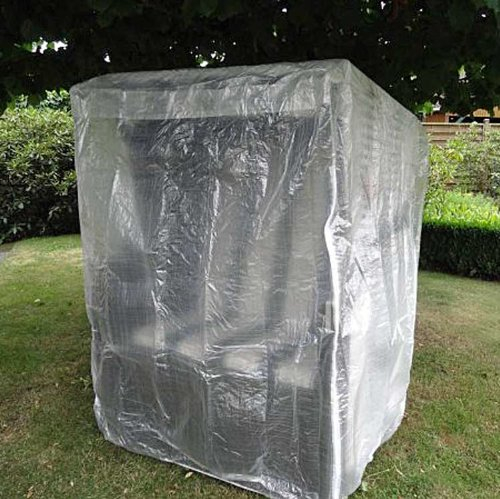 colourliving Strandkorb Abdeckung Plane Schutzhaube 130x108x165/140 XL Strandkorbhülle aus PE Schutzhülle für Gartenmöbel