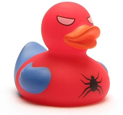 Duckshop | Pato de baño Spider Guardian | Patito con Sonido | L: 8,5 cm | Incl. Llavero en Forma de Patito en el Set | Regalo para Fans de superhéroes | Obsequio para coleccionistas