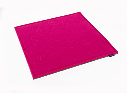 voigtdesign Filz-Sitzauflage - Stuhlauflage - Sitzkissen - Stuhlkissen - Auflage - quadratisch - bi-Color - 2-lagig (40 x 40 cm, 104 pink)