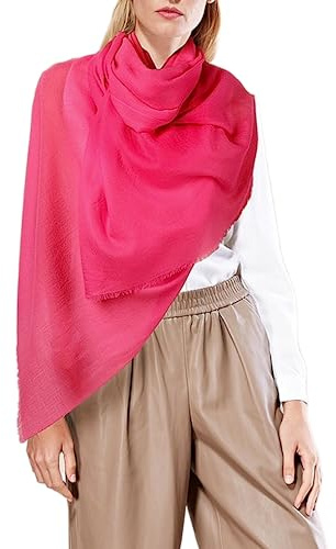 Prettystern XXL Wollschal Damen aus 100% Wolle – Extra großer Winter-Schal 230×90 cm, weich & warm, elegantes Schultertuch Pink